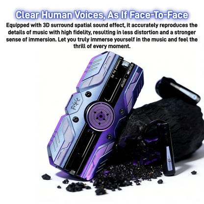 Naruto Sasuke Uchiha Chidori Fidget Spinner TWS Wireless Earbuds, Slide Case Bluetooth 5.3 Gaming Headphones with LED Light