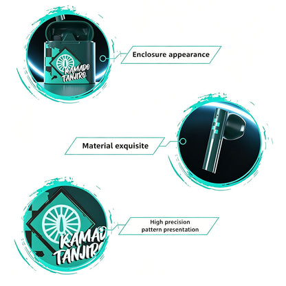 Demon Slayer Kamado Tanjiro Kamado Nezuko Anime True Wireless Bluetooth Earbuds, Bluetooth 5.2 Semi In Ear Earphones with Charging Case
