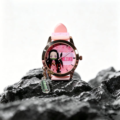 Demon Slayer Tanjiro Nezuko Anime Blind Box Wrist Watch, Assorted Character Analog Quartz Watch Mystery Collectible Box Gift