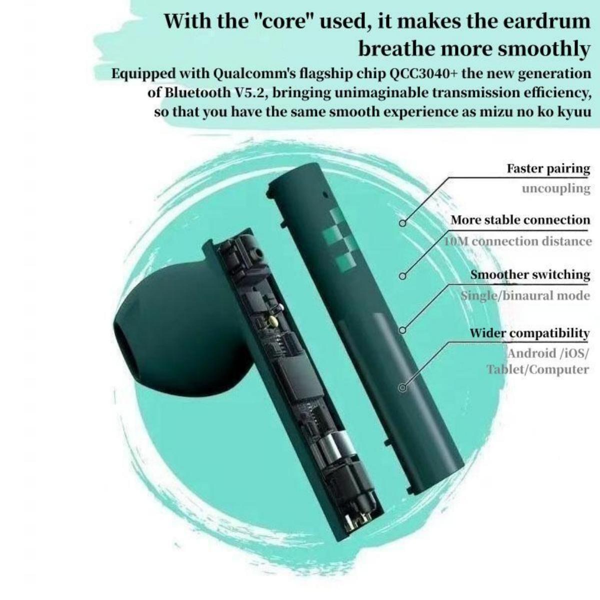 Demon Slayer Kamado Tanjiro Kamado Nezuko Anime True Wireless Bluetooth Earbuds, Bluetooth 5.2 Semi In Ear Earphones with Charging Case