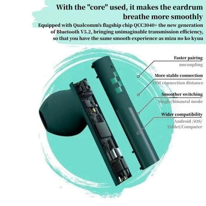Demon Slayer Kamado Tanjiro Kamado Nezuko Anime True Wireless Bluetooth Earbuds, Bluetooth 5.2 Semi In Ear Earphones with Charging Case