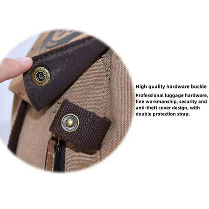 One Piece Monkey D Luffy Zoro Straw Hat Skull Logo Drawstring Flap Backpack, Vintage Canvas 14 Inch Laptop School Travel Rucksack