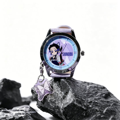Demon Slayer Tanjiro Nezuko Anime Blind Box Wrist Watch, Assorted Character Analog Quartz Watch Mystery Collectible Box Gift