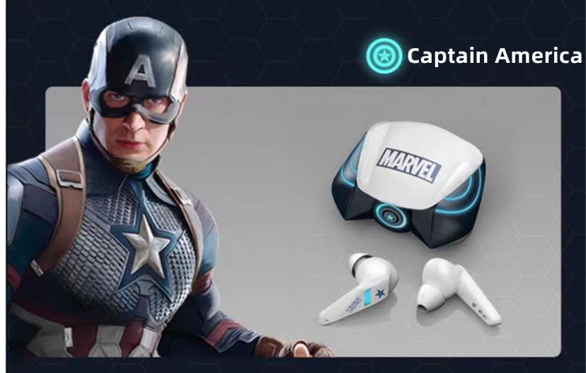 Marvel Spider-Man Iron Man RGB Gaming TWS Bluetooth 5.0 Earbuds, Low Latency Dual Mode Wireless Earphones with LED Breathing Light
