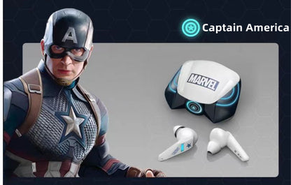 Marvel Spider-Man Iron Man RGB Gaming TWS Bluetooth 5.0 Earbuds, Low Latency Dual Mode Wireless Earphones with LED Breathing Light