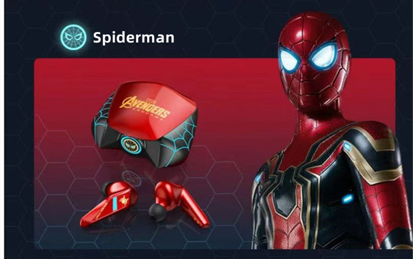 Marvel Spider-Man Iron Man RGB Gaming TWS Bluetooth 5.0 Earbuds, Low Latency Dual Mode Wireless Earphones with LED Breathing Light