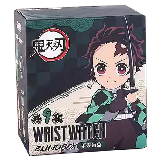 Demon Slayer Tanjiro Nezuko Anime Blind Box Wrist Watch, Assorted Character Analog Quartz Watch Mystery Collectible Box Gift
