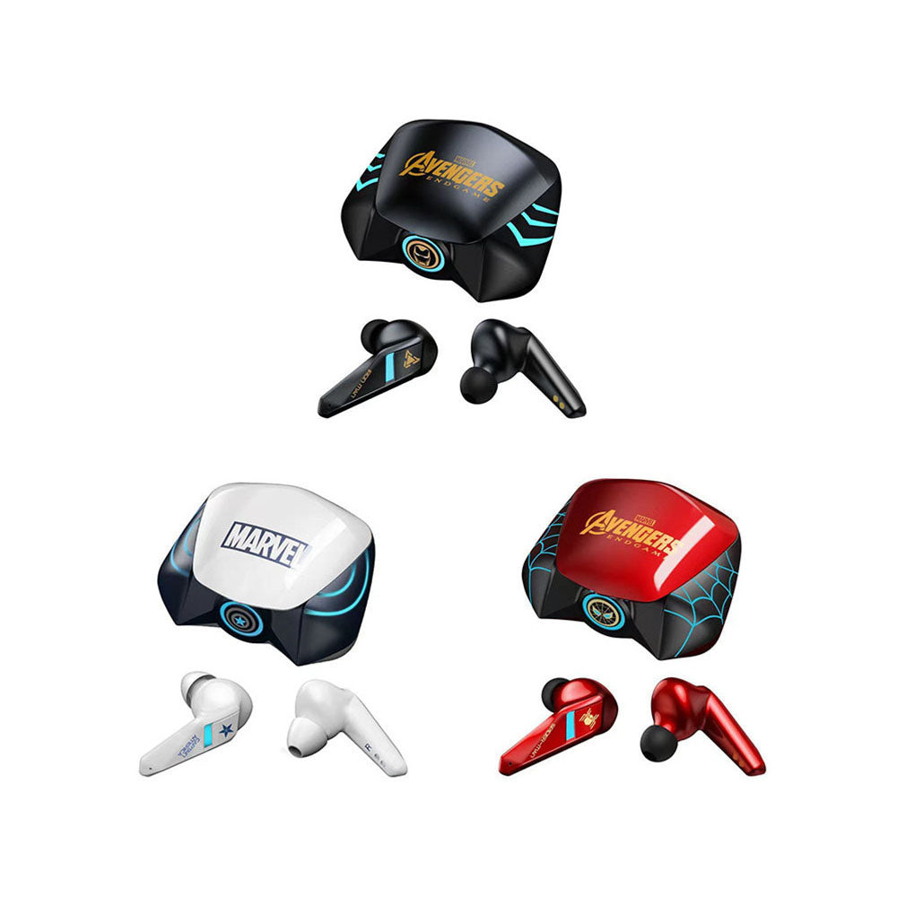 Marvel Spider-Man Iron Man RGB Gaming TWS Bluetooth 5.0 Earbuds, Low Latency Dual Mode Wireless Earphones with LED Breathing Light