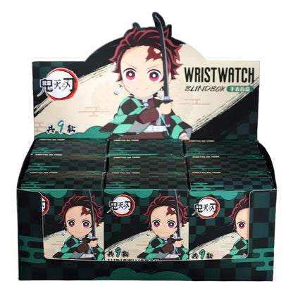 Demon Slayer Tanjiro Nezuko Anime Blind Box Wrist Watch, Assorted Character Analog Quartz Watch Mystery Collectible Box Gift