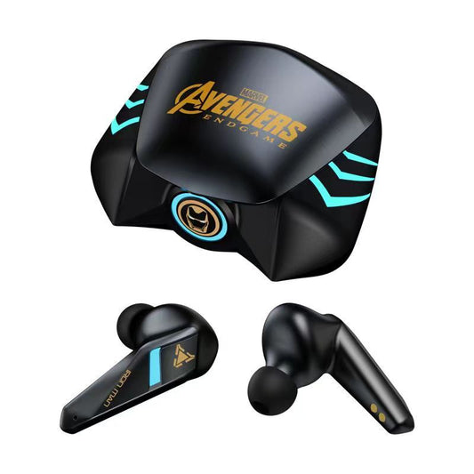 Marvel Spider-Man Iron Man RGB Gaming TWS Bluetooth 5.0 Earbuds, Low Latency Dual Mode Wireless Earphones with LED Breathing Light