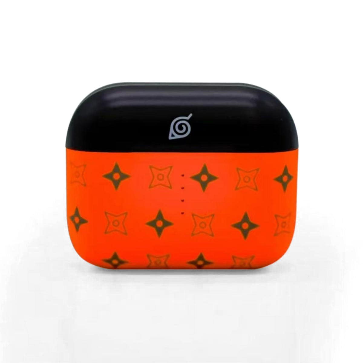 Naruto Anime TWS Bluetooth 5.3 Earbuds, Hidden Leaf Symbol Wireless Earphones with Naruto Silicone Protective Case