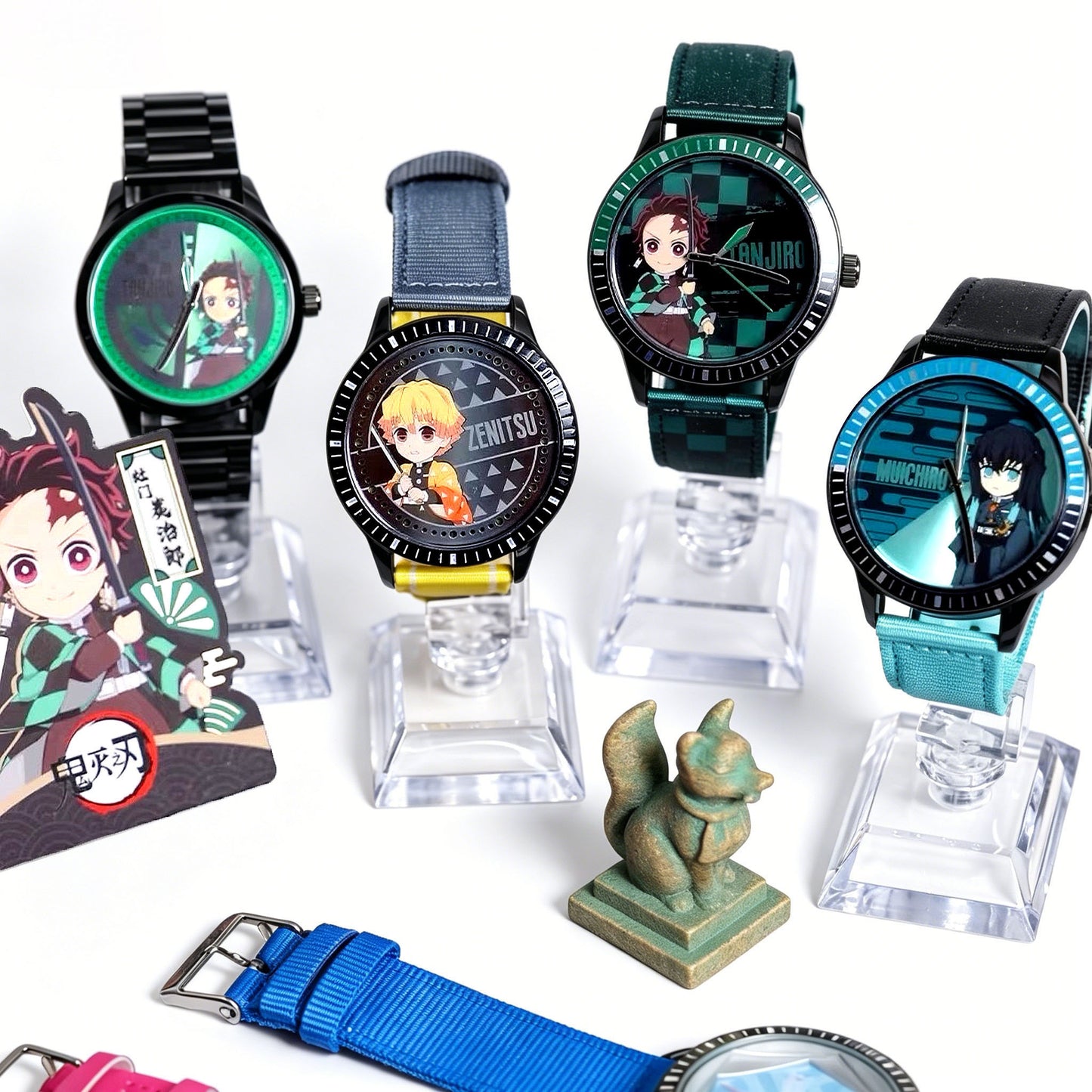 Demon Slayer Tanjiro Nezuko Anime Blind Box Wrist Watch, Assorted Character Analog Quartz Watch Mystery Collectible Box Gift