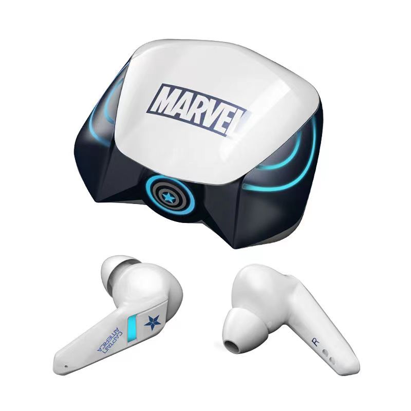 Marvel Spider-Man Iron Man RGB Gaming TWS Bluetooth 5.0 Earbuds, Low Latency Dual Mode Wireless Earphones with LED Breathing Light