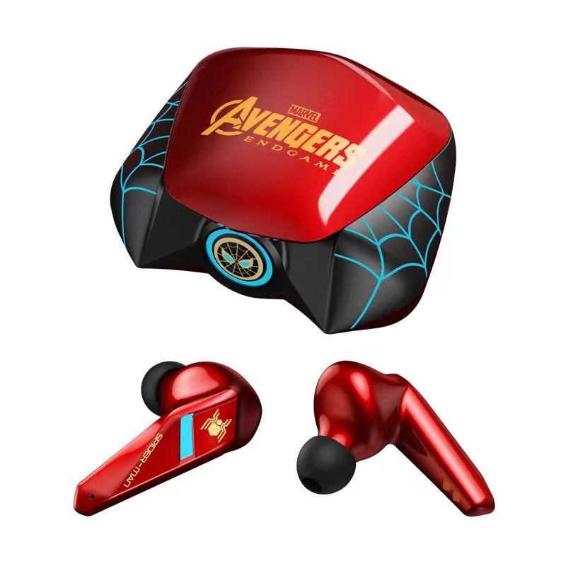Marvel Spider-Man Iron Man RGB Gaming TWS Bluetooth 5.0 Earbuds, Low Latency Dual Mode Wireless Earphones with LED Breathing Light
