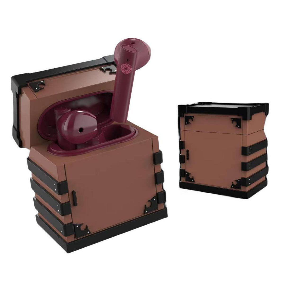 Demon Slayer Kamado Tanjiro Kamado Nezuko Anime True Wireless Bluetooth Earbuds, Bluetooth 5.2 Semi In Ear Earphones with Charging Case