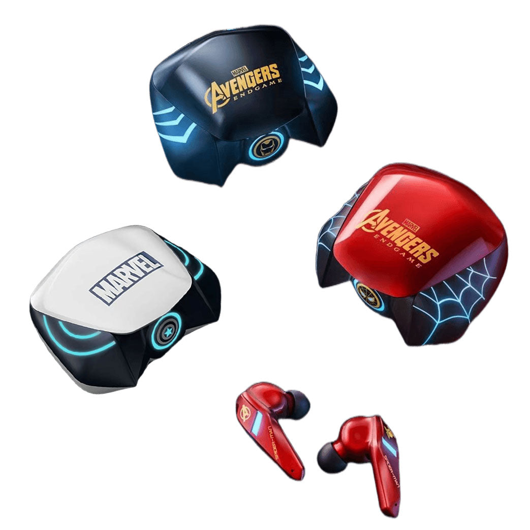 Marvel Spider-Man Iron Man RGB Gaming TWS Bluetooth 5.0 Earbuds, Low Latency Dual Mode Wireless Earphones with LED Breathing Light