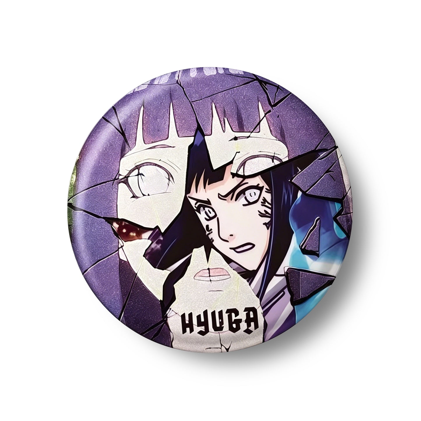 Naruto Sasuke Shattered Crack Anime Button Pins, Round Metal Lapel Brooch Badges for Backpack Clothing Decor
