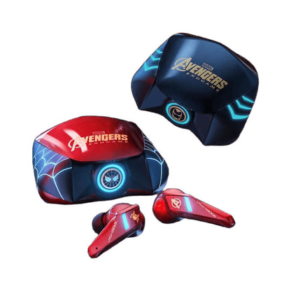 Marvel Spider-Man Iron Man RGB Gaming TWS Bluetooth 5.0 Earbuds, Low Latency Dual Mode Wireless Earphones with LED Breathing Light