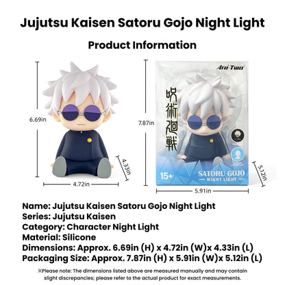 Jujutsu Kaisen Satoru Gojo Yuji Itadori Anime Silicone Night Light, USB Rechargeable Luminous Gojo Figure Bedside Lamp Decor Gift